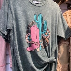 NWT Dexterous sage t with boot and cactus on it .   Made in the USA